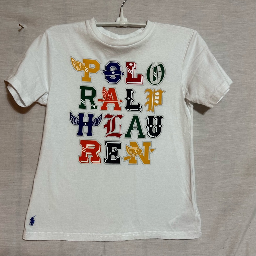 Polo Ralph Lauren Spellout Logo Tee Size 8 NWOT